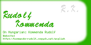 rudolf kommenda business card